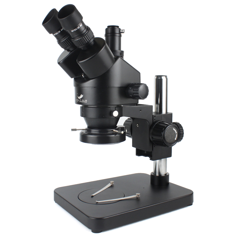 Trinocular Stereo Microscope 7X-45X - Microscopio con Zoom estéreo Trinocular Industrial