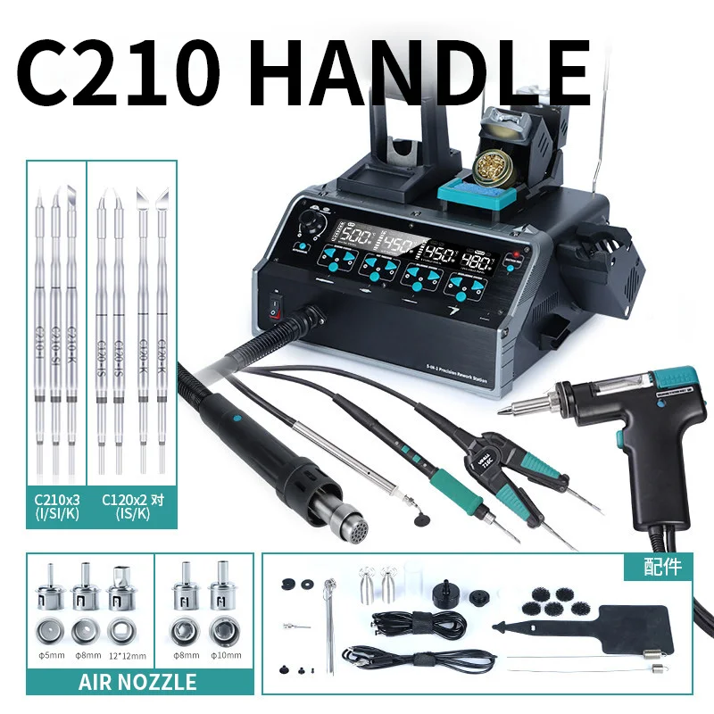 C210 Precision Soldering Station - Estación de desoldadura 5 en 1,