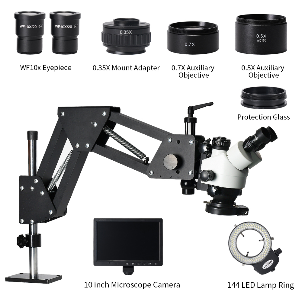 Microscopio Trinocular Estéreo - Trinocular Stereo Microscope 7X-45X reseña y precio
