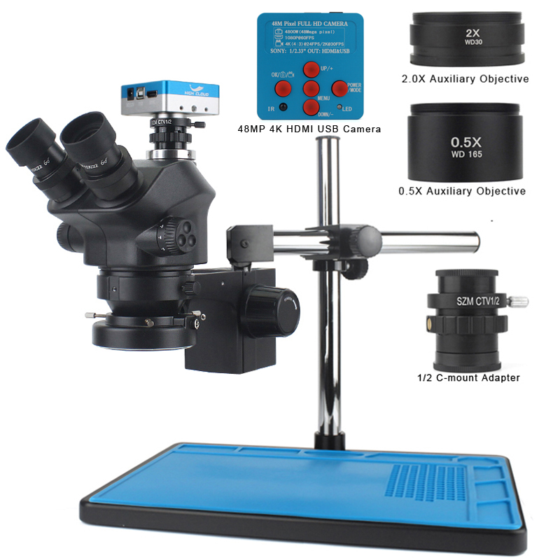 Microscopio Trinocular Estéreo - Simul-Focal Industrial Microscope 4K Hdmi reseña y precio